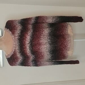 Nordstrom elevenparis 'Tucy' Striped Mohair Blend Cable Knit Sweater, Size M